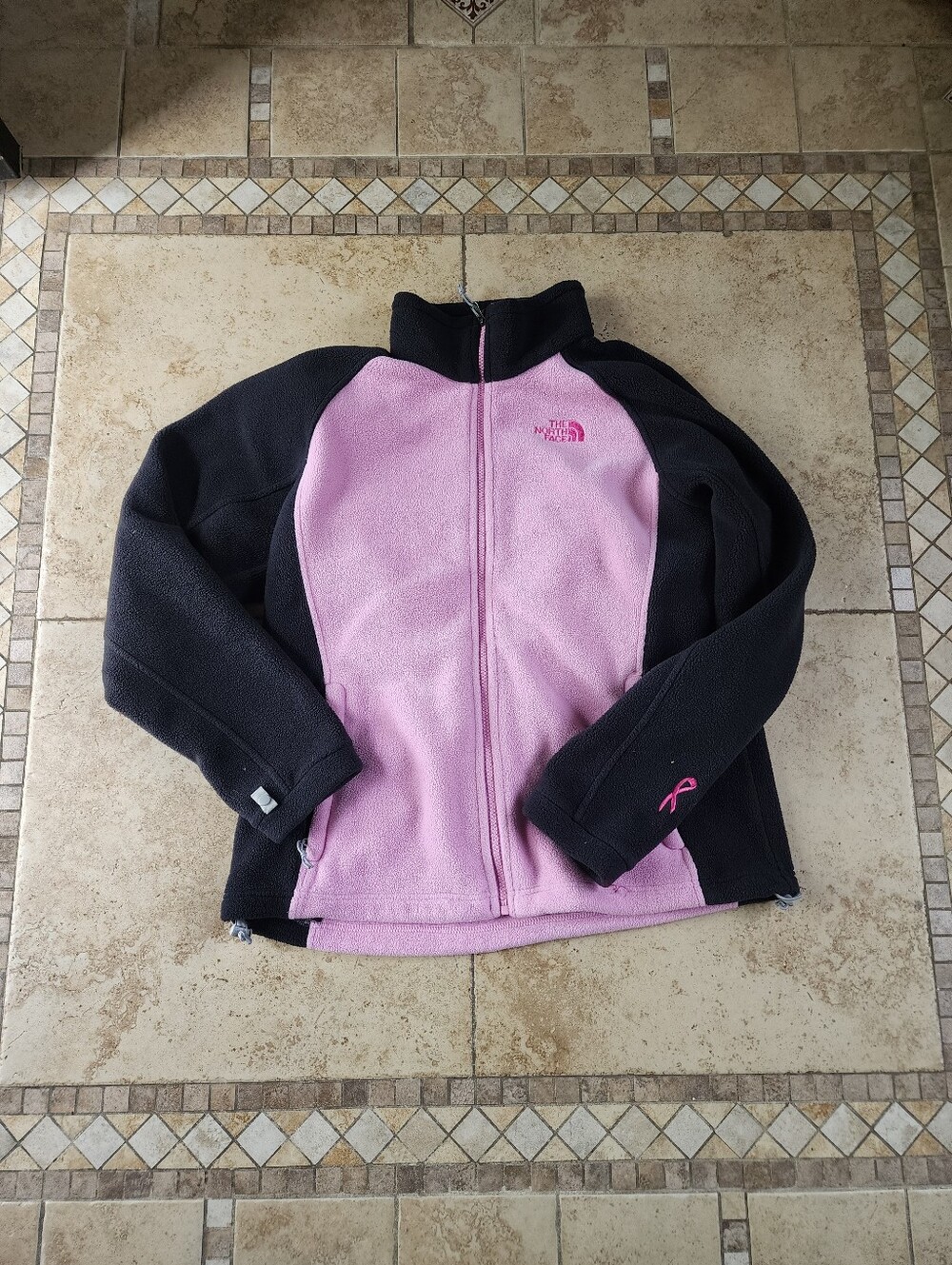 The North Face Pink and Black Women's Full-Zip Fleece Jacket